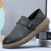Summer Men's Shoes Leather Retro Lazy Casual Leather Shoes Men's Soft Sole Light One Pedal Versatile Breathable