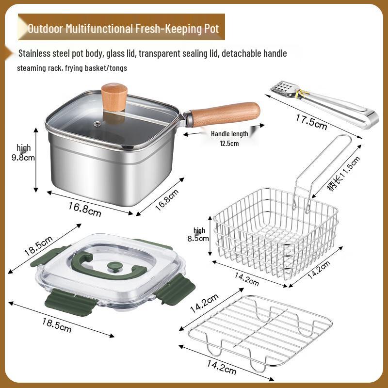 Mr. Simple 304 Stainless Steel Multifunctional Fryer Pot