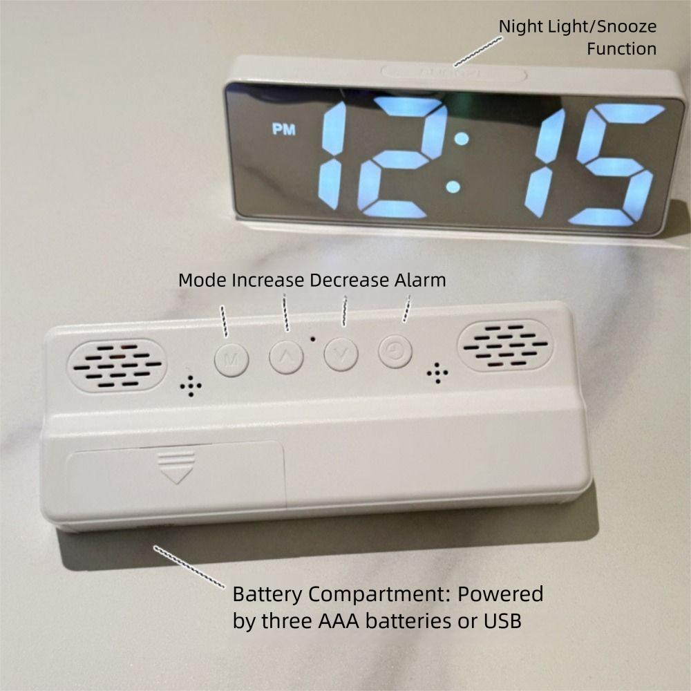 2 Levels Brightness Electronic Table Clock Temperature/Date Display Sleep Timer  Bedroom