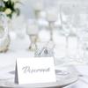 UrbanMingle 25 Pack SILVER Reserved Table Cards for Wedding With SILVER Foiled