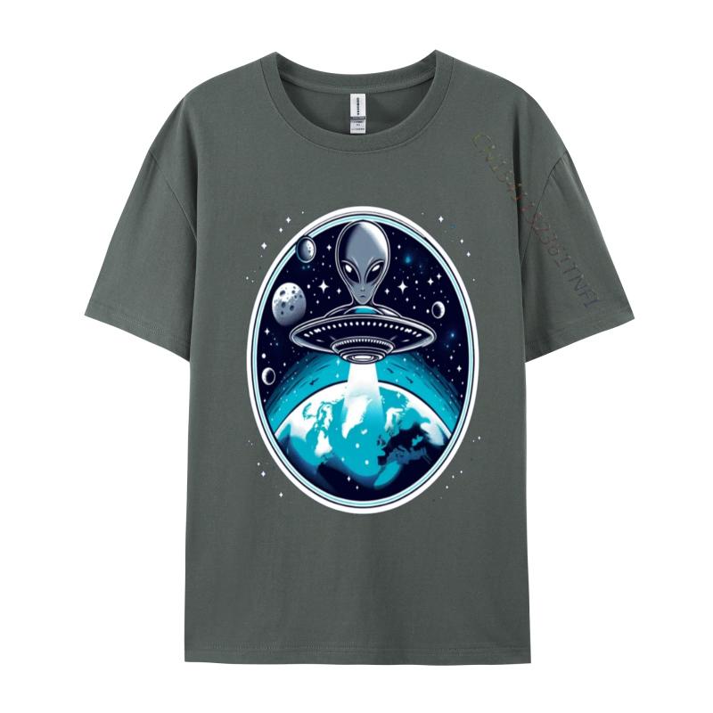 Grey Aliens In A Ufo TShirt T Shirt Brand Custom Cotton Men Tees Casual Loose TeeShirt Man Top Tshirts
