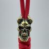Brass Horned Skull Head Knife Bead Punk Edc Outdoor Diy Paracord Woven Lanyard Pendant Retro Umbrella Rope Bracelets Accessories