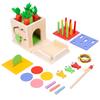 Children's Wooden Educational Toy: Radish Pulling, Bug Catching, Fishing, and Nail Board