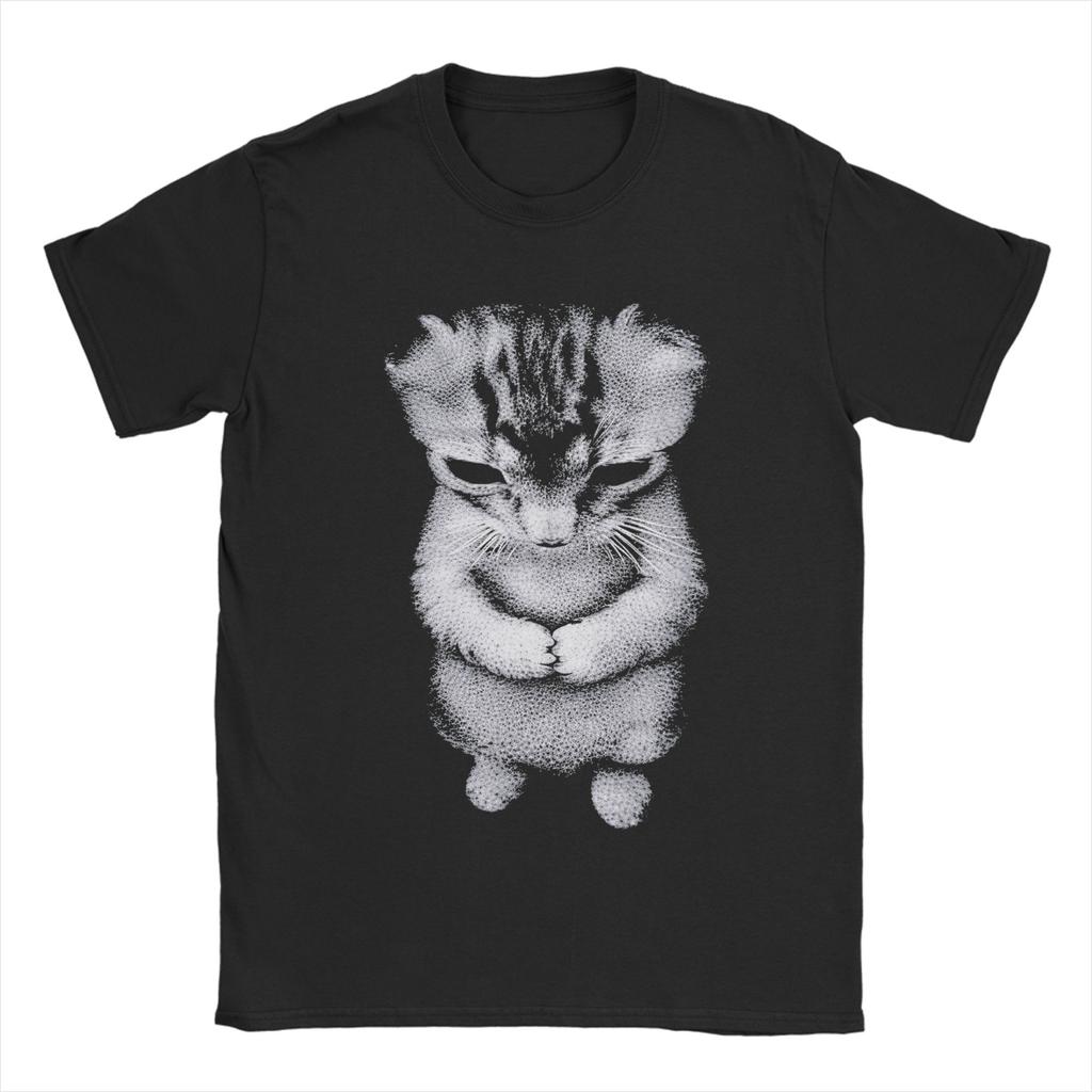 Unisexs TShirts Funny Cute Sad Crying Cat Meme Amazing 100 Cotton Tees Short Sleeve El Gato Munchkin Kitten Art T Shirt Clothing