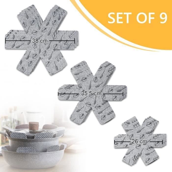 Protections pour poêles et casseroles,Protège-poêles en Feutre,Séparateur de Casseroles,pour poêles,Plats Multicolore SEPARATEUR