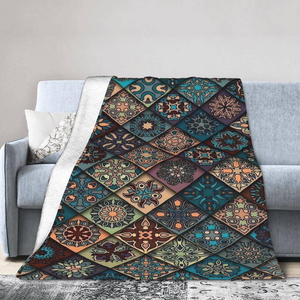 Retro Bohemian Woven Pattern  Blanket  Super Warm Street Trend Plush Bedding Throws For Kids Bedroom Flannel Bedspread Bed Cover