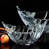 Contemporary Feathered Themed Glass Serving Dish Spacious And Stable For Fruits Treats Or Centerpiece Decoration