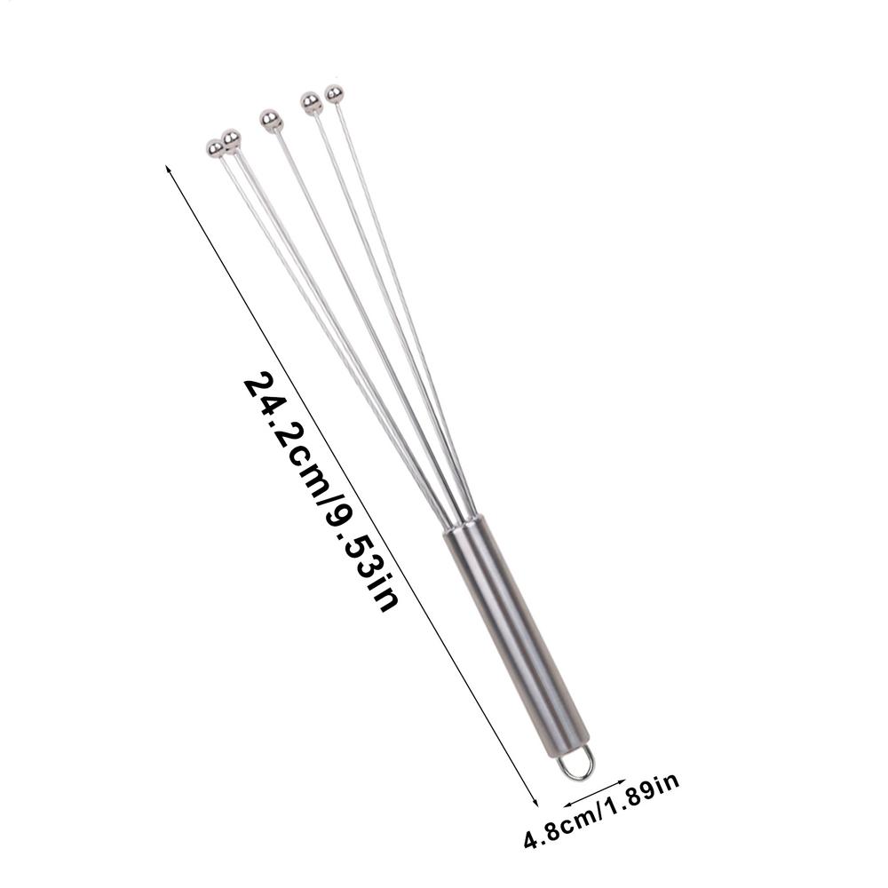 Kitchen Egg Beater Stainless Steel Ball Mixer Manual Metal Egg Beater for Cooking Mixing Egg Stirring Kitchen Baking Tool