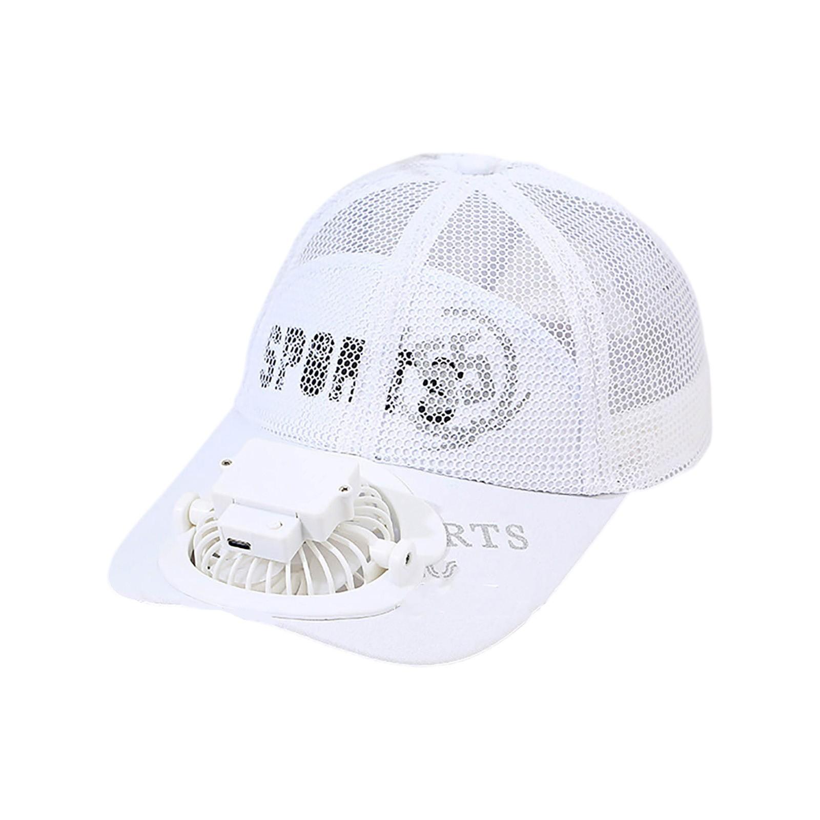 

Кепка с вентилятором для зарядки от USB, бейсболка с вентилятором, дышащая One Size белый