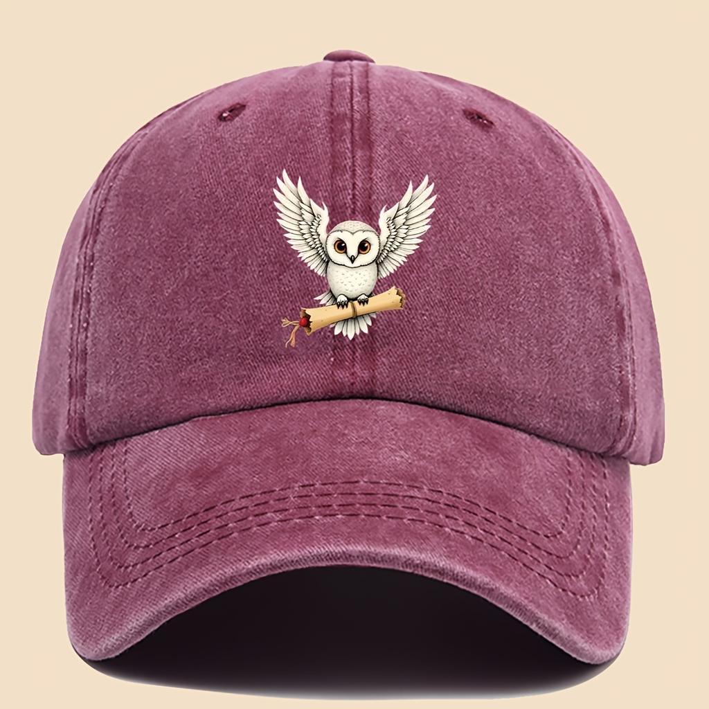 Cartoon Owl Illustration Printed Baseball Cap Fashionable Personalized Versatile Outdoor Fishing Hat