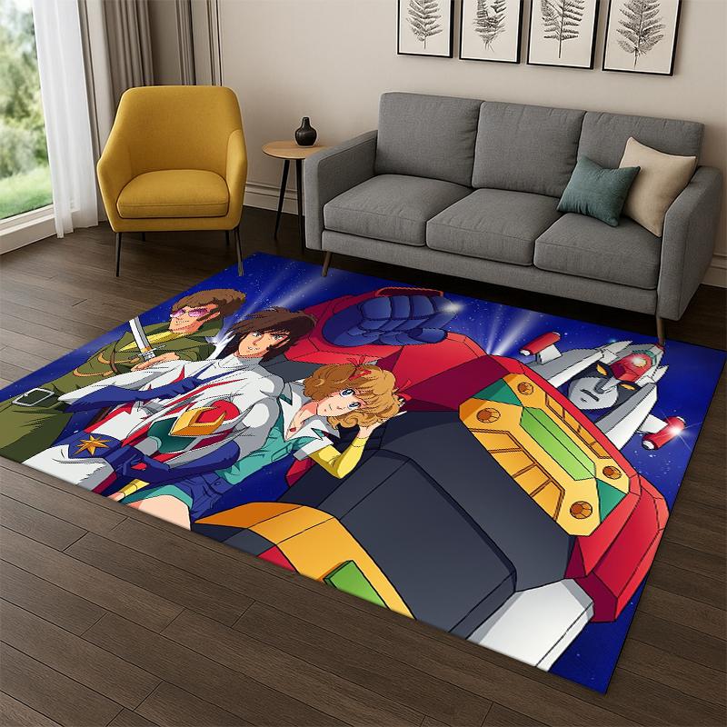 Tapis Cartoon Robot OVNI Grendizer Anime pour Chambre à Coucher Salon Canapé Paillasson Décoration de Maison, Tapis pour Espace de Jeu Enfant Antidérapant Cadeau
