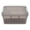 16L Plastic Storage Box Sturdy PP Clear Latching Box with Removable Tray for Toys Organization