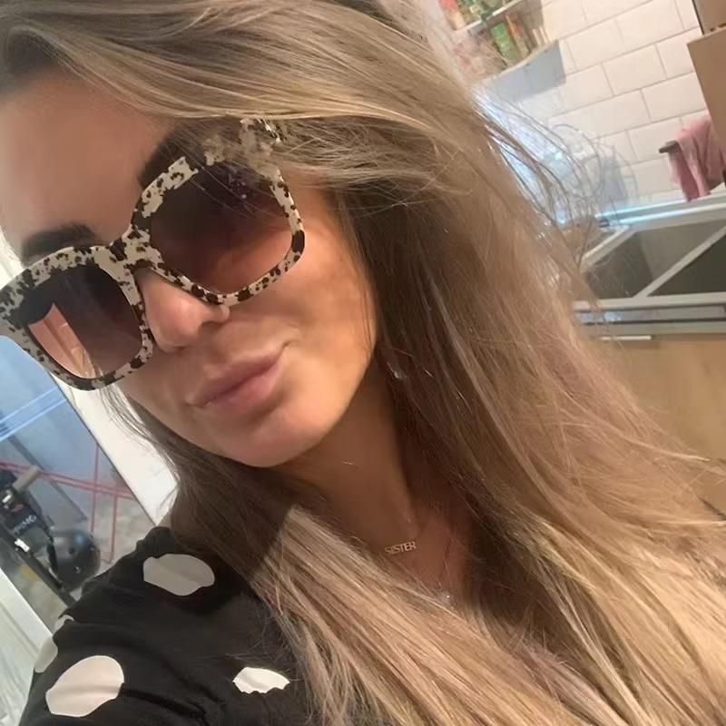 Čtvercové nadrozměrné sluneční brýle Dámské Módní Černé Gradientní Vintage Sluneční brýle Dámské Venkovní Odstíny Řidič Retro Brýle