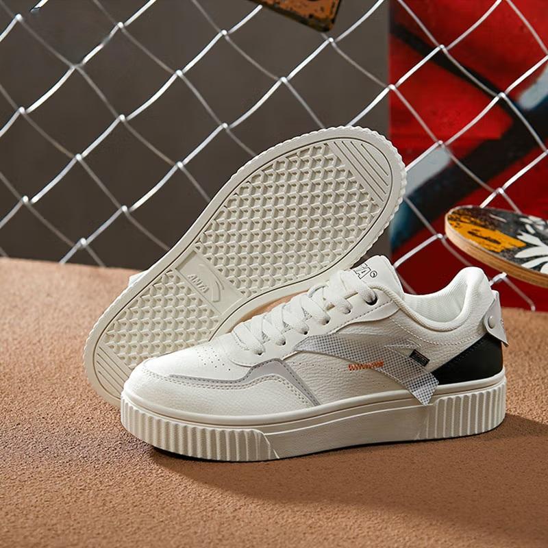 new Anta Coverage Warm Slip Resistant Low Top Skateboard Shoes Men's Ecru
