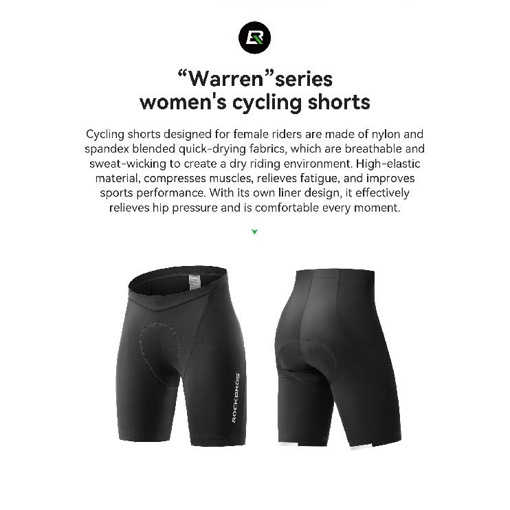 ROCKBROS Summer Women Bicycle Shorts 3D Pad Shockproof Breathable Quick Dry Sport Bike Tights MTB Road Cycling Shorts Pants