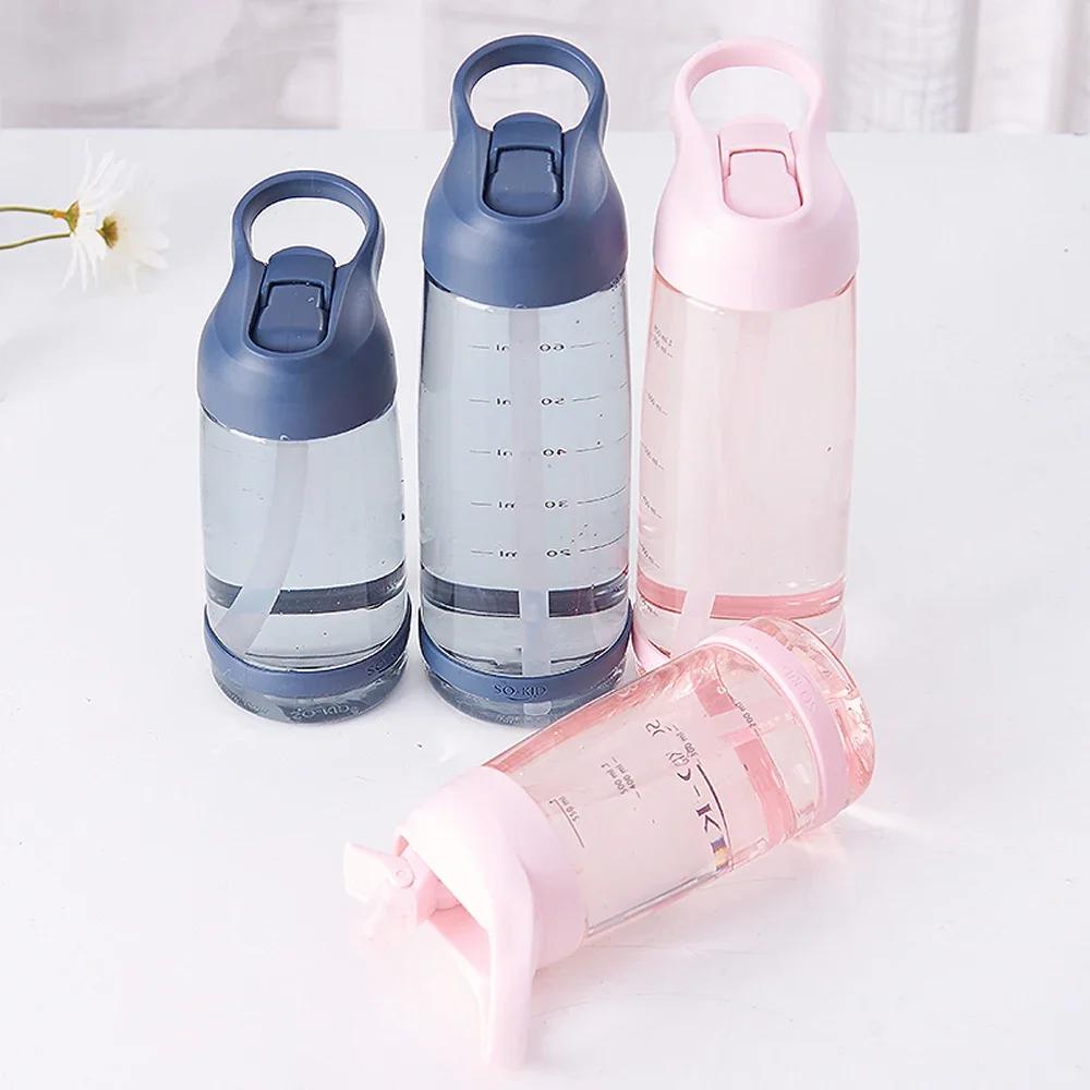 1000ml Eco - friendly Outdoor Sports Water Bottle with Straw and Lid, Plastic BPA, for Hiking and Camping