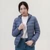 Autumn and winter new women's light stand-up collar hooded down jacket white duck down women's slim fit large size light jacket