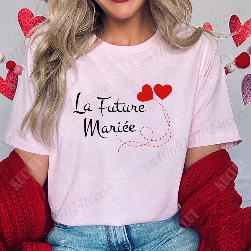 Bachelorette Hen Party Evjf Future Team Bride T-Shirt French Women Short Sleeved Tees Graphic Tops Bridal Shower Wedding Clothes