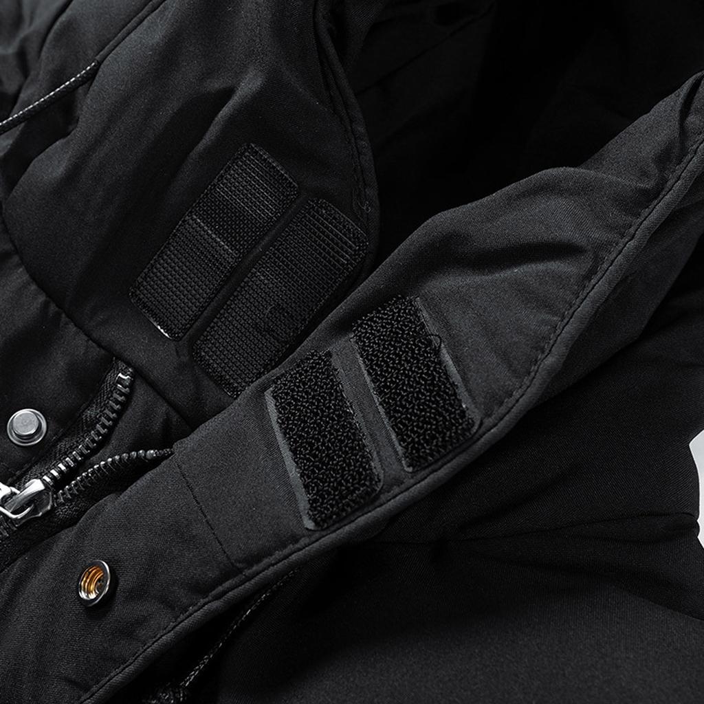 Men's Autumn Winter Zipper Warm Down Jacket Hooded Plush Solid Color  Cotton Coat