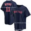 Boston Red Sox 11 Rafael Devers Maglia da Baseball per Fan Unisex Misto Cotone Top Sportivo Autunno Inverno