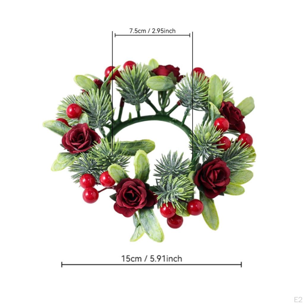 Christmas Candle Ring Wreath Decor for Chair Party Supplies