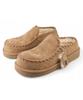 Yase Leather Swing Natural Wool Clogs Chestnut