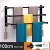 Wutuo Black No-Punch 3-Rod Towel Rack Set