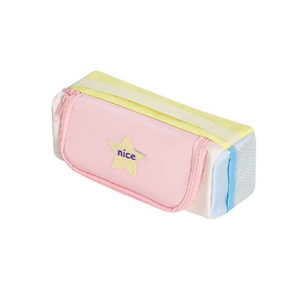 

Square Korean Star Pencil Bag Multiple Pockets Layers Stationery Storage Bag Stationery Holder StyleA