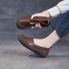 Johnature Retro Genuine Leather Shallow Flats Cowhide Comfortable Soft Soled Women's Slip-on Shoes