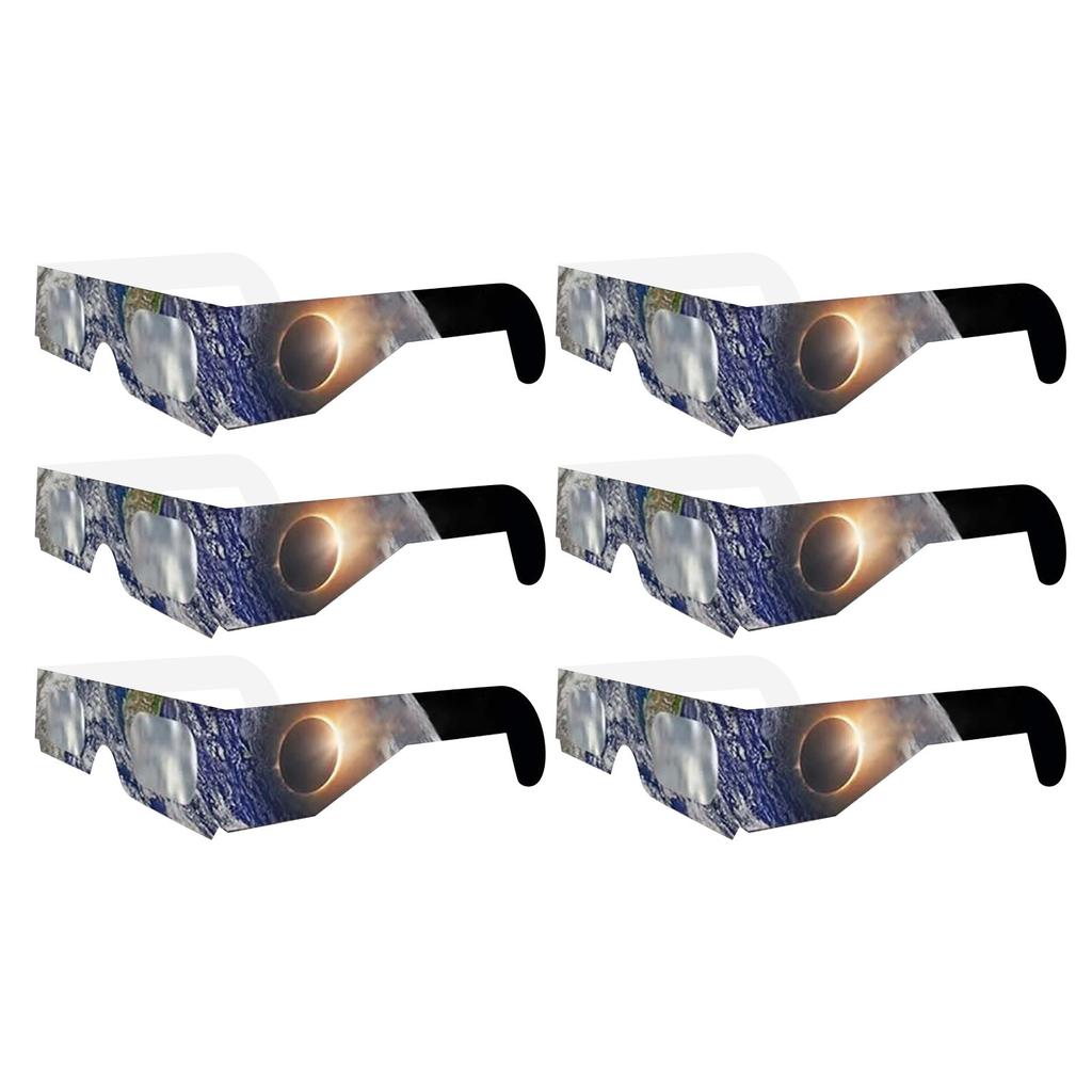 6PC Paper Solar Glasses Random Color Total Observation Solar Glasses 3D Outdoor -uv Viewing Glasses