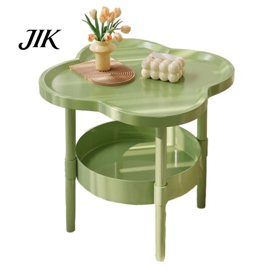 Bedside Coffee Table 2-Tier Flower Shaped Side with Open Storage Shelf Multifunctional Multi-functional Nightstands Living Room Bedroom Office