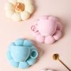 Tazas y Platillos de Cerámica de Estilo Nórdico Inspirados en Macarons - Diseño Lindo y Creativo de Girasol