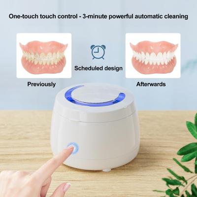 Ultrasonic Retainer Cleaner UV Denture Cleaning Dome Dental Retainer Cleaner Machine for Night Guards Braces Aligner Toothbrush Jewelry