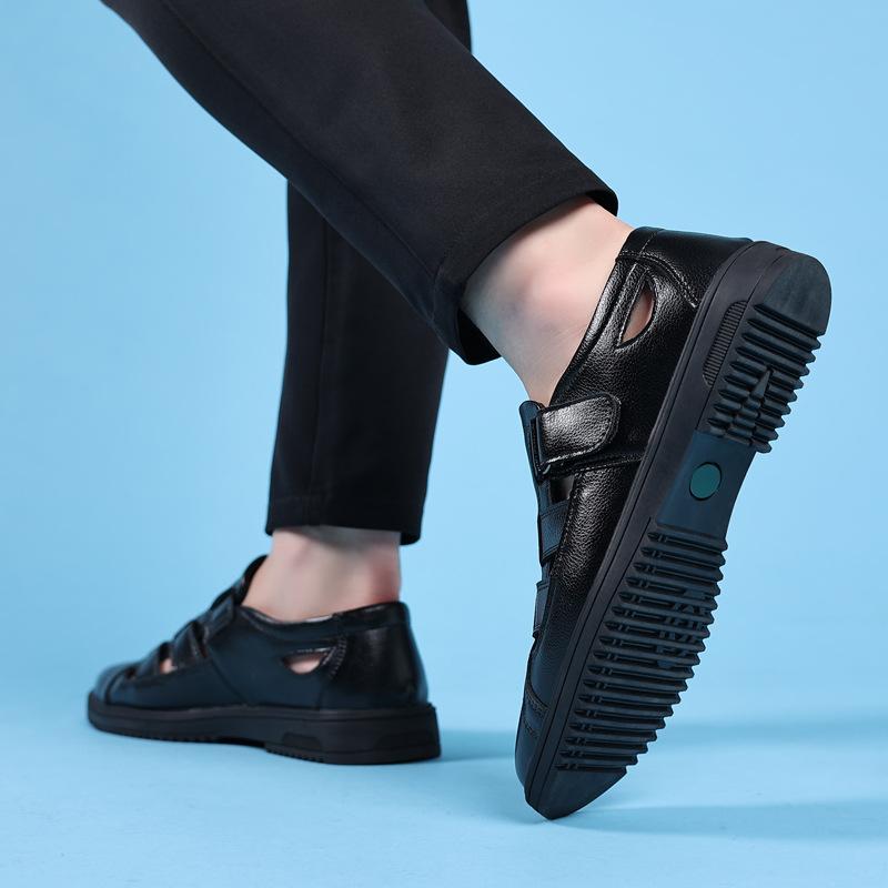 Men's shoes leather sandals summer non-slip shoes