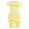 European and American Women's Clothing Autumn New Sleeveless One-word Neck Tube Top Pleated Sexy Waist and Hip Dress