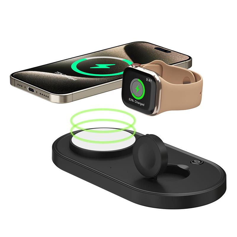 

Два в одном 15 Вт быстрое беспроводное зарядное устройство подходит для iPhone 15 14 13 12 11 Pro Max Airpods IWatch быстрая беспроводная зарядная док-станция