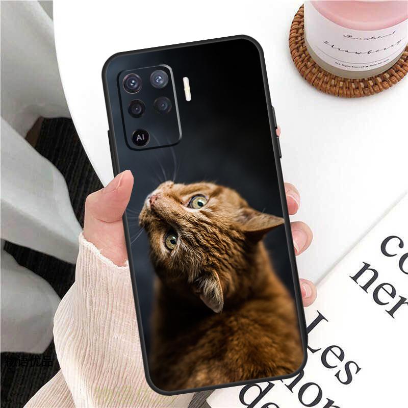 Cute Cat Animal Case For Oppo A98 A58 A78 A18 A38 A60 A80 A40 A77 A57 A17 A74 A54 A94 A96 A76 A16 A15 A5 Pro