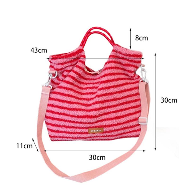 Damen Plüsch Leopard Umhängetasche Trendige Tragetasche Große Kapazität Stilvolle Lässige Crossbody-Tasche Outdoor Reisetasche CLE