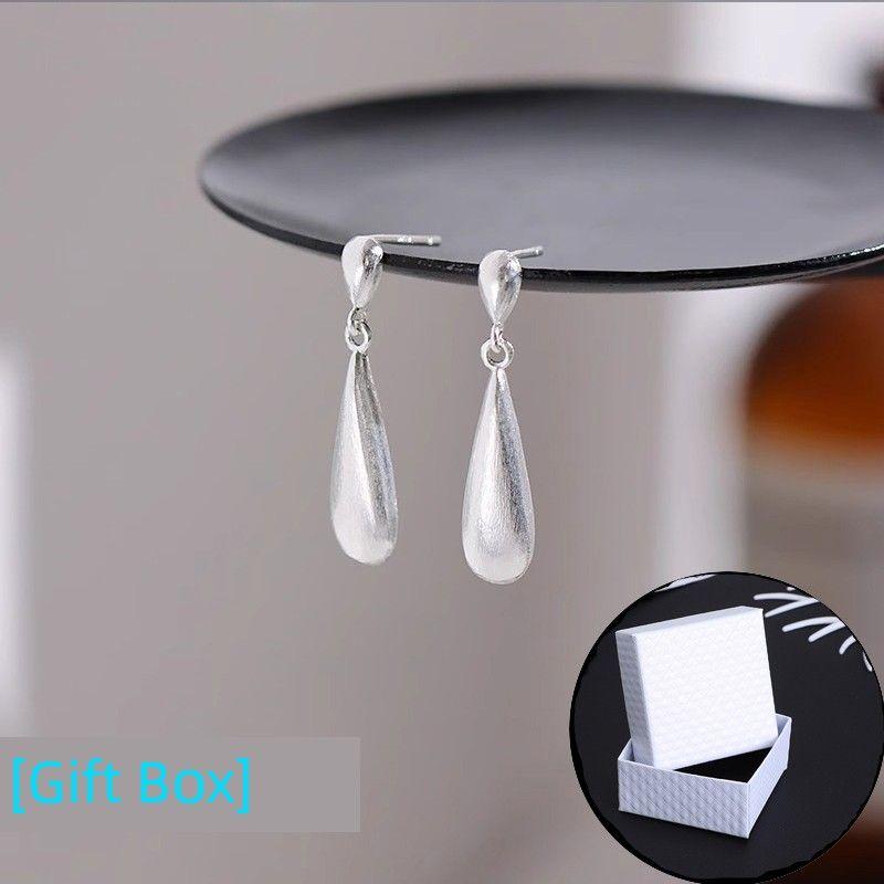 

Accessible Luxury Women s Special-Interest Design Best Selling Water Drop Silver Stud Earrings A pair of rabbit ears earrings [gift box]]