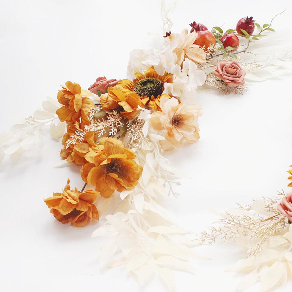 Artificial Flower Lintel Swags Silk Cloth Floral Swag for Wedding Arch Decoration Wine Red