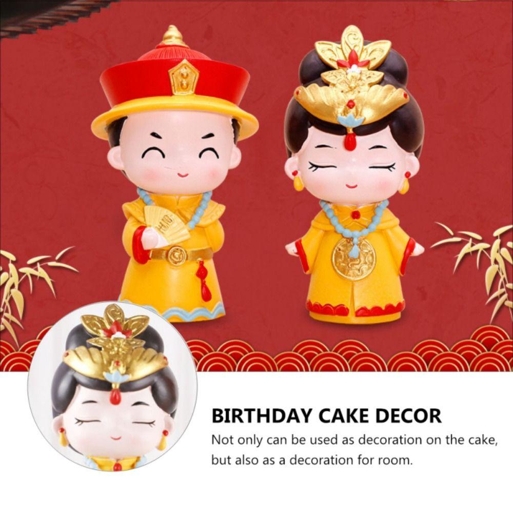 Chinese Emperor Chinese Emperor Empress Figurine Chinese Style Resin Queen Ornament  Girls