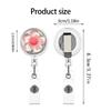 Auto Retractable Badge Reel With Flower Pattern Stretchable Back Clip For Work Identity Badge Holder Office School Use