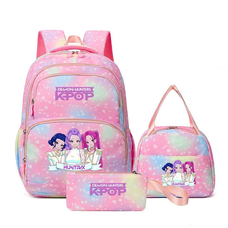 3Pcs/Sets Mochila Backpack Colorful Schoolbag Pencil Case Lunch Bag for Students School Bags Pen Bags