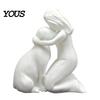 Minimalist Healing Art 3D Printed Girl with Dog Figurine Ornament, Squatting Pose Pet Lover Gift Sculpture, & Decoration, for Lovers Durable Sculpture