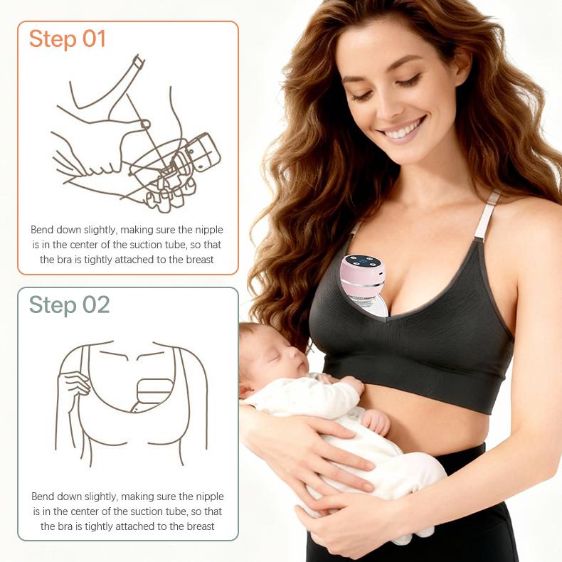 Wearable Electric Breast Pump Hands Free 3 Modes 9 Levels Bpa Free Led Display Portable Milk Collector