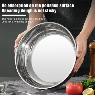 Stainless Steel Mixing Bowl Thickened Dough Kneading Basin 32cm Multi-Purpose Basin for Stirring Salads Beating Eggs Cleaning Vegetables