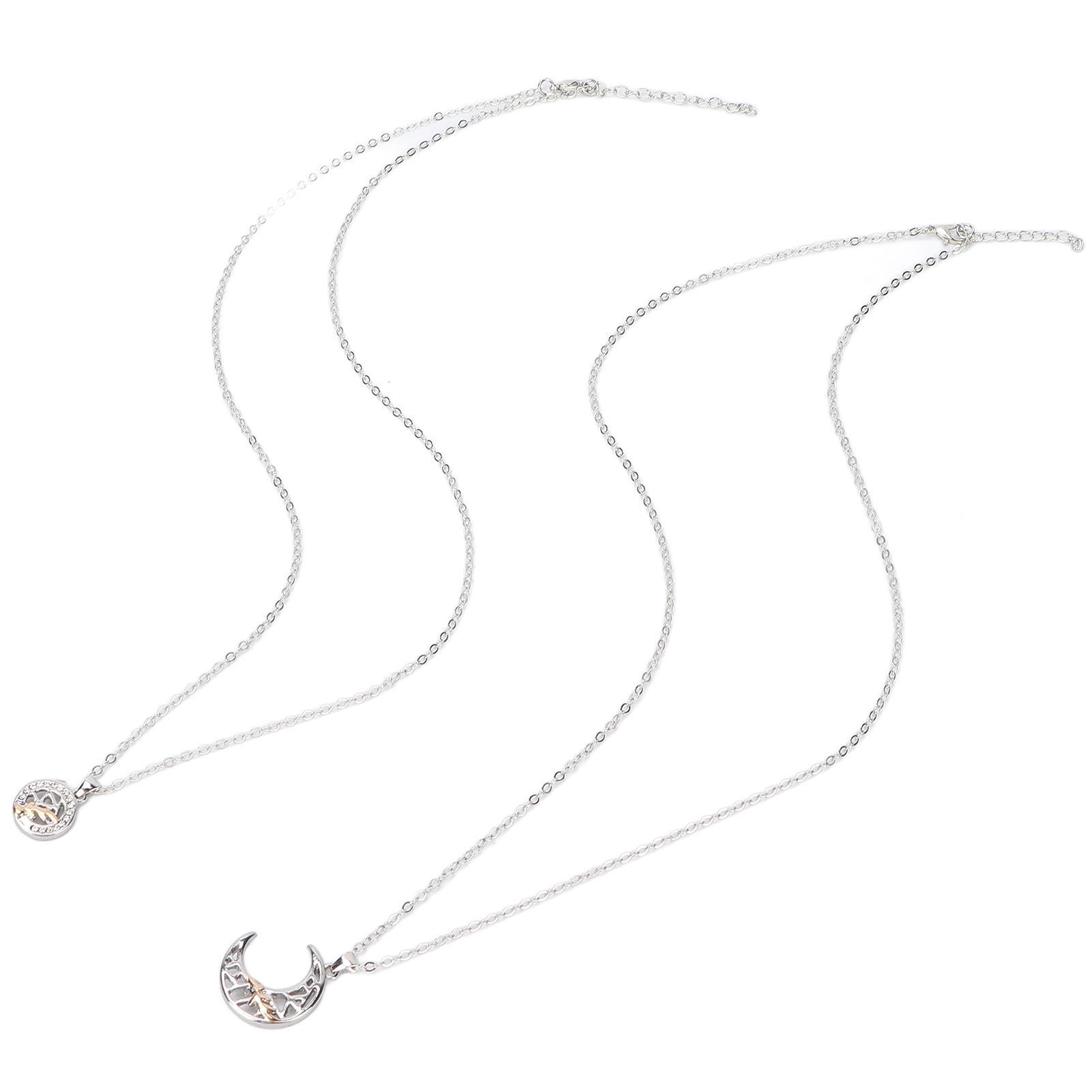 

2 шт. Парное ожерелье Сплав Регулируемое Солнце Луна Магнитное притяжение Подходящее ожерелье для Влюбленных Лучших друзей