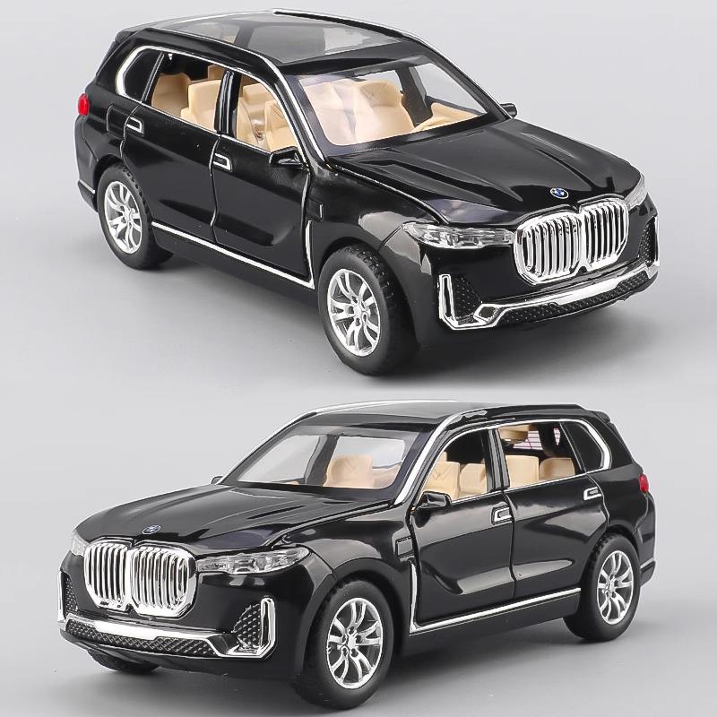 1/32 BMW X7 Off Road SUV Alloy Metal Diecast Model Car Home Trendy Toy Decorations Micro Vehicles Pull Back with Light Birthday