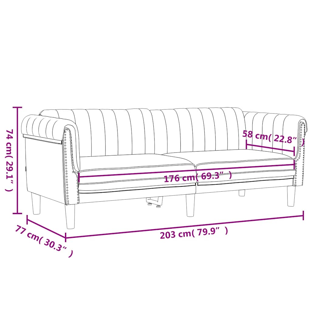 3 Piece Sofa Set Dark Grey Velvet