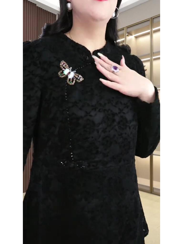 Blusa de Encaje con Mariposas de Talla Grande para Mujer Primavera/Verano 2025